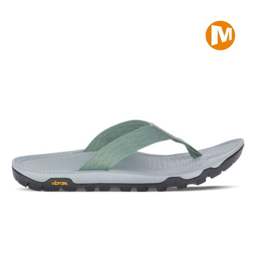Merrell Breakwater Flip Flops Damen Grau/Olivgrün [DE-YVFDM]